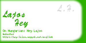 lajos hey business card